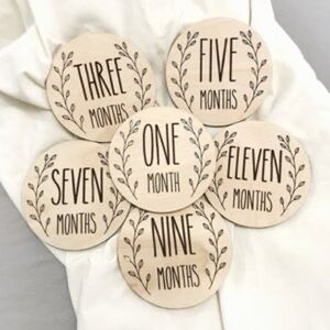 Wood Baby Milestone Cards Monthly Milestone Cards Wooden Milestone New Baby Gift